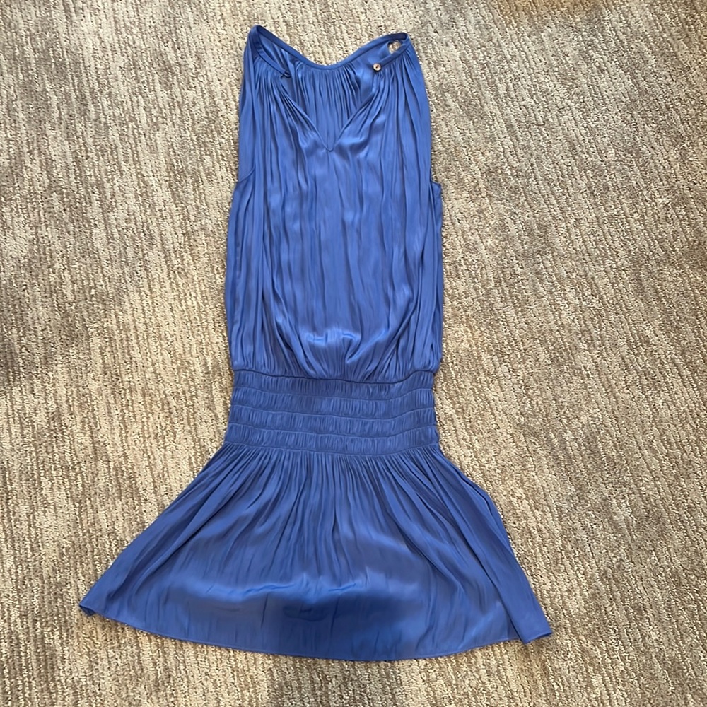Ramy Brook Royal Blue Pleated Sleeveless Dress